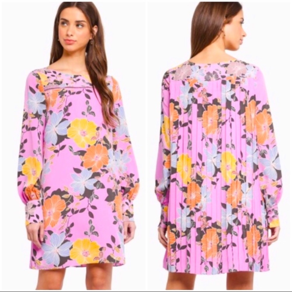 French Connection Shikoku Pleated Floral Print Dress Sz 6